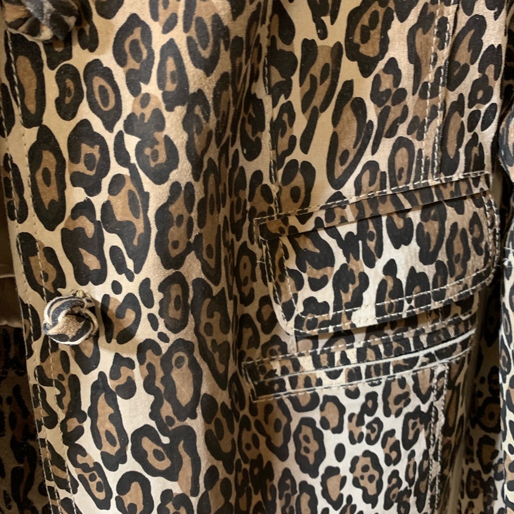 Leather Blazer-Leopard Print, 100% Real Leather - Picture 3 of 6